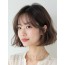 애쉬 브라운 귀밑 텍스처 단발+시스루뱅