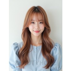 로즈 브라운 긴 생머리+사이드