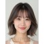 애쉬 브라운 쇄골 스트레이트 단발+뱅