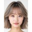토프 브라운 쇄골 컬 단발+커튼뱅