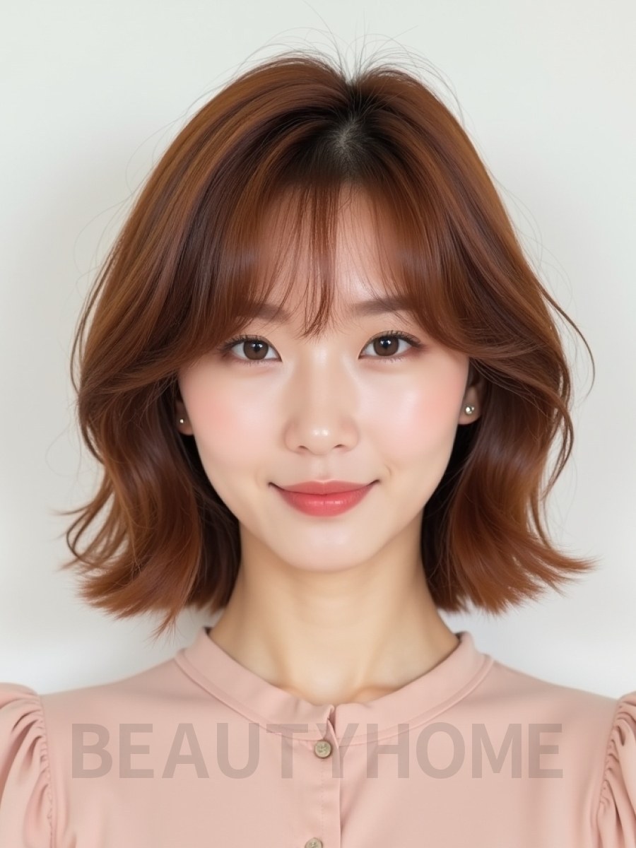 어깨 인버티드 단발+풀뱅