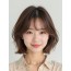 베이지 브라운 턱선 스택 단발+시스루뱅