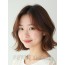 베이지 브라운 귀밑 웨이브 단발+풀뱅