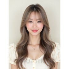 토프 브라운 긴 컬+센터
