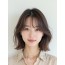 애쉬 브라운 어깨 스트레이트 단발+사이드뱅