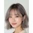 애쉬 브라운 턱밑 그라데이션 단발+뱅
