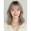 애쉬 베이지 쇄골 생머리+커튼뱅