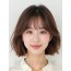 베이지 브라운 턱밑 레이어드 단발+뱅