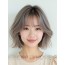 애쉬 브라운 귀밑 스택 단발+뱅