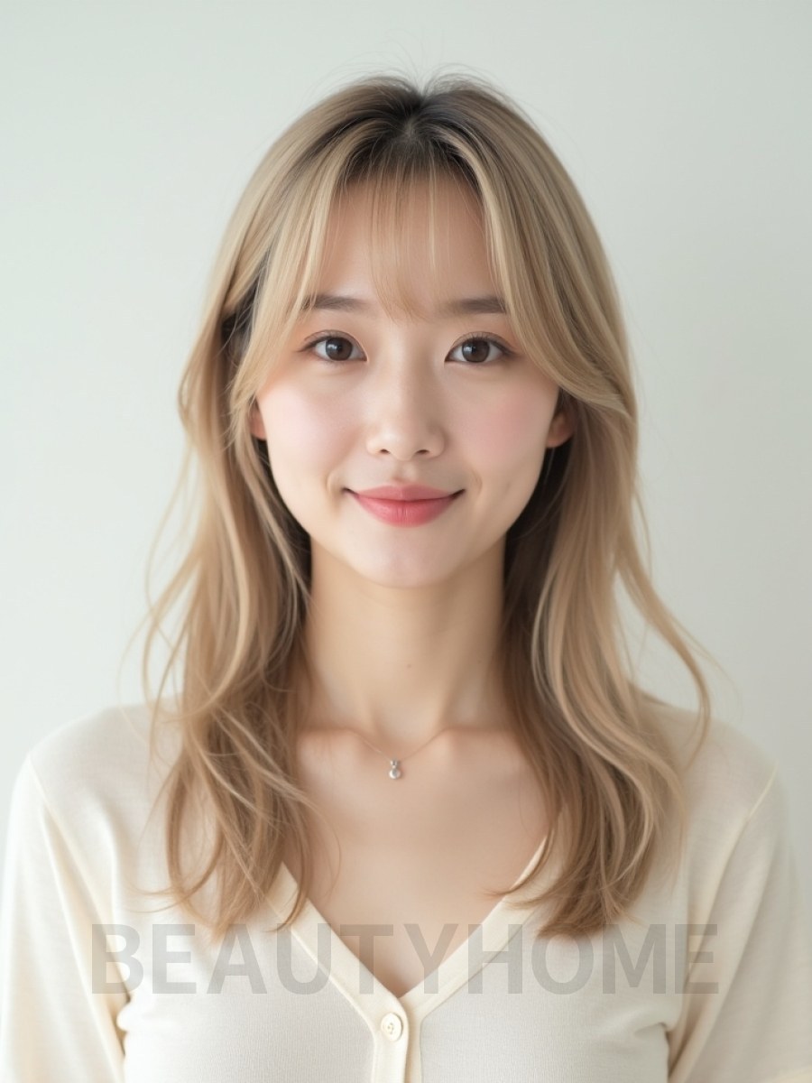 쇄골 생머리+사이드뱅