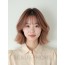 로즈 브라운 어깨 인버티드 단발+뱅