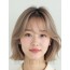 애쉬 베이지 쇄골 블런트 단발+뱅