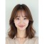 베이지 브라운 쇄골 웨이브+풀뱅