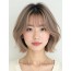 애쉬 베이지 턱선 텍스처 단발+뱅