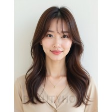 쇄골 생머리+시스루뱅