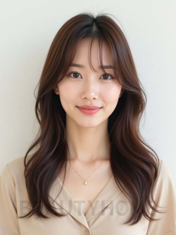 쇄골 생머리+시스루뱅
