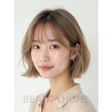 귀밑 인버티드 단발+풀뱅