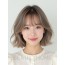 토프 브라운 귀밑 블런트 단발+풀뱅