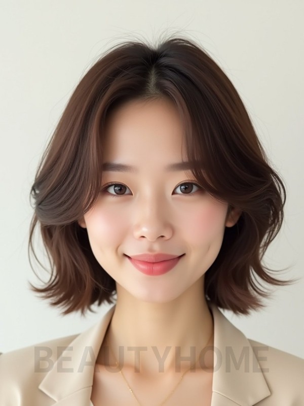 귀밑 텍스처 단발