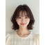 초콜릿 브라운 턱선 레이어드 단발