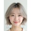 애쉬 블론드 턱선 비대칭 단발