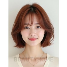 턱선 스택 단발+커튼뱅