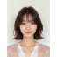 마호가니 턱선 웨이브 단발+풀뱅