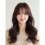 초콜릿 브라운 긴 웨이브+커튼뱅