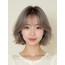 애쉬 브라운 쇄골 그라데이션 단발+풀뱅