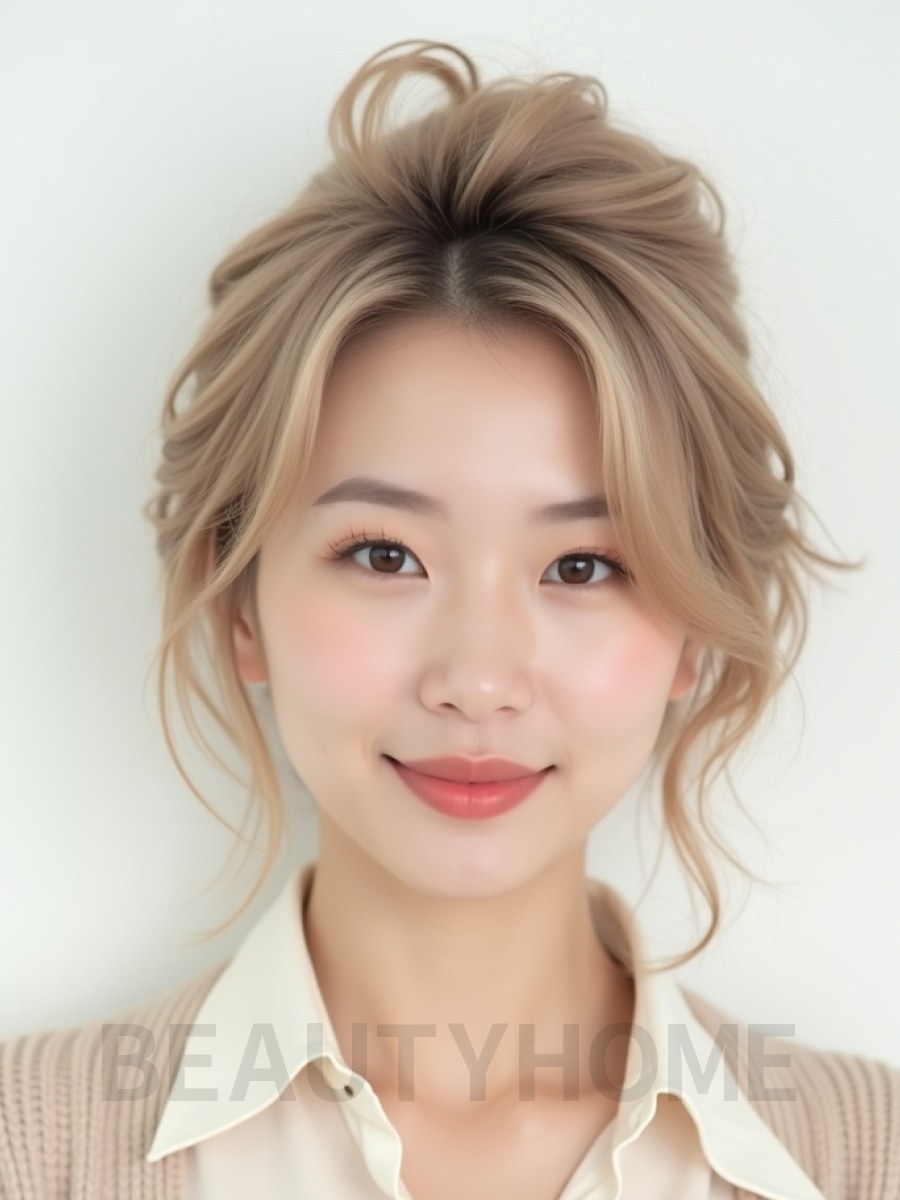 애쉬 블론드 볼륨 반묶음 헤어 (로커빌리 핀업걸 스타일)