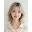 애쉬 블론드 턱선 그라데이션 단발+사이드뱅