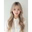 애쉬 베이지 긴 생머리+시스루뱅