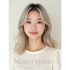 애쉬 블론드 쇄골 웨이브+센터