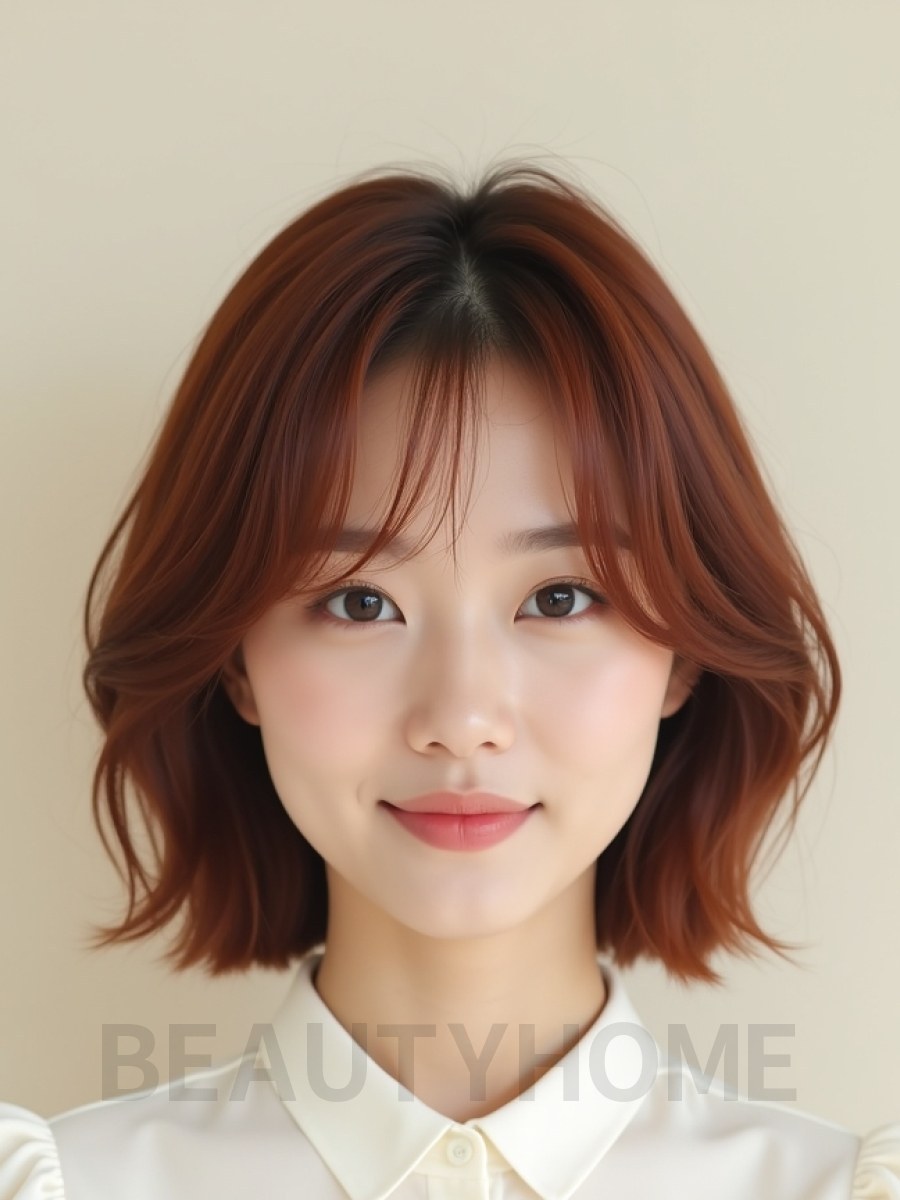 턱선 그라데이션 단발+뱅