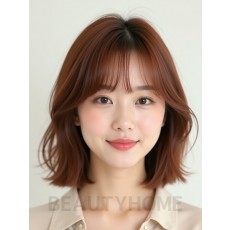 쇄골 스택 단발+사이드뱅