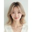 머쉬룸 블론드 어깨 레이어드 단발+뱅