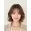 베이지 브라운 턱선 스택 단발+풀뱅
