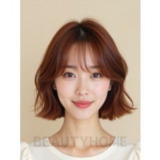 턱선 블런트 단발+시스루뱅