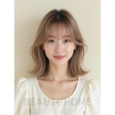 애쉬 베이지 어깨 생머리+풀뱅