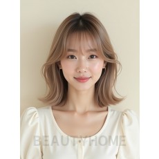 애쉬 베이지 어깨 생머리+풀뱅