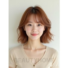 베이지 브라운 미디엄 레이어+커튼뱅