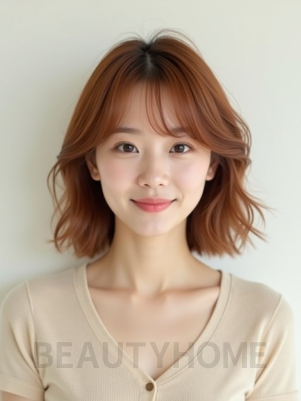 베이지 브라운 미디엄 레이어+커튼뱅