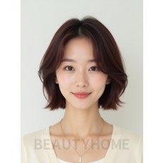 마호가니 쇄골 인버티드 단발