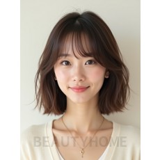 귀밑 스트레이트 단발+풀뱅