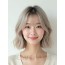 애쉬 블론드 쇄골 인버티드 단발+뱅