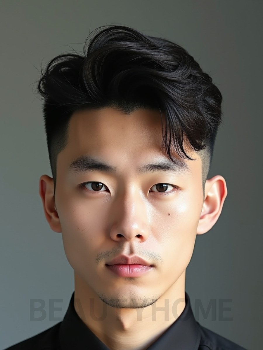 남성 블랙 투블럭