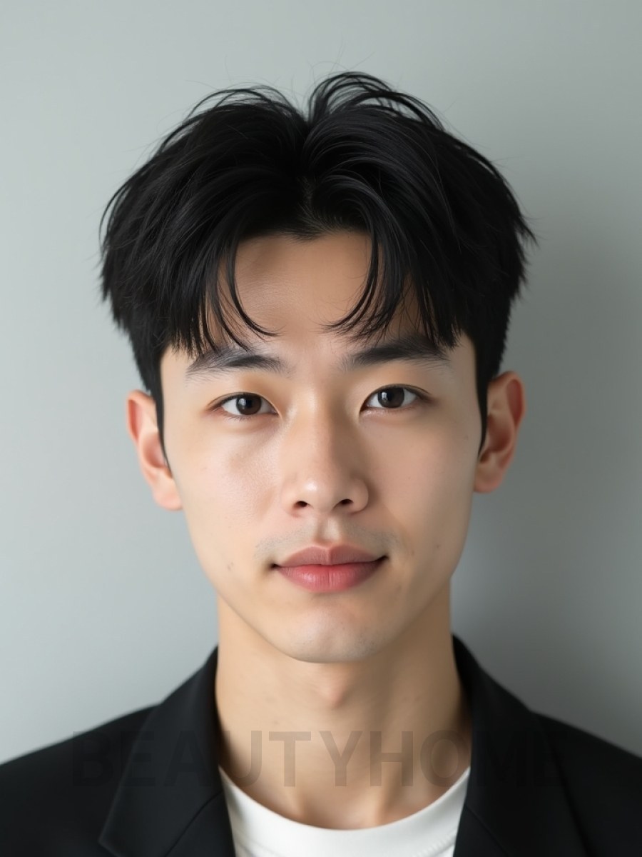 남성 블랙 투블럭