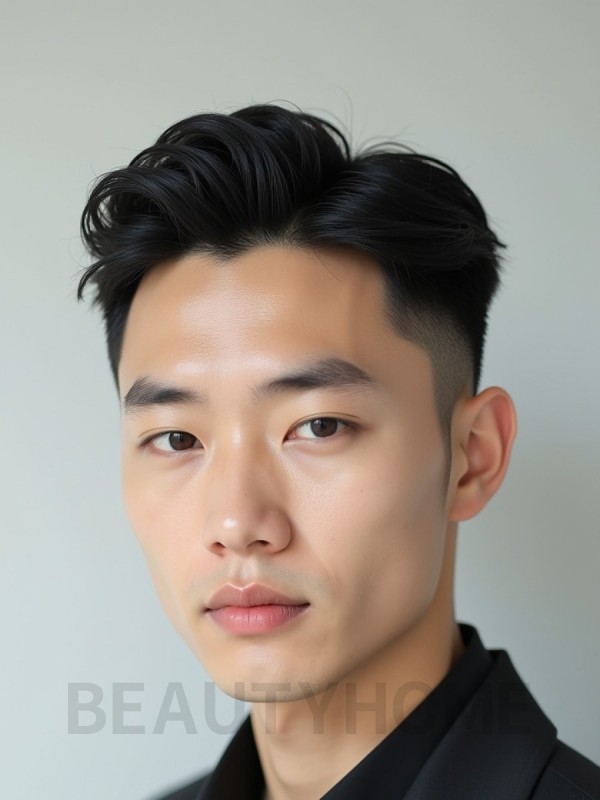 남성 블랙 투블럭