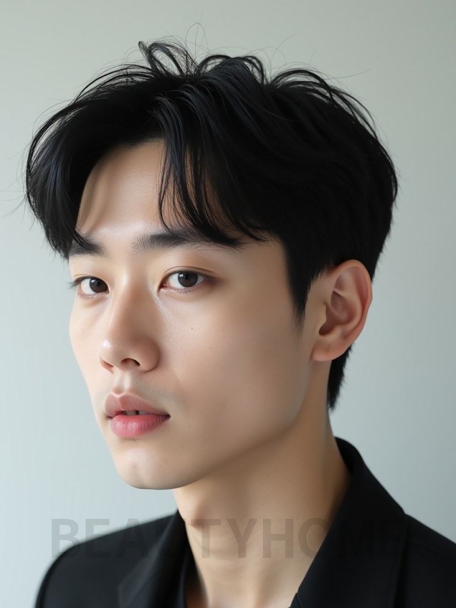 남성 블랙 투블럭
