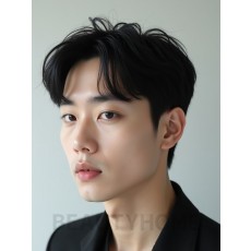 남성 블랙 투블럭